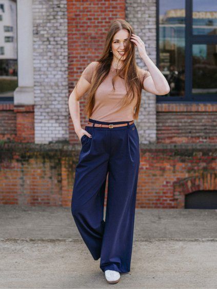 Kalhoty Wide Navy