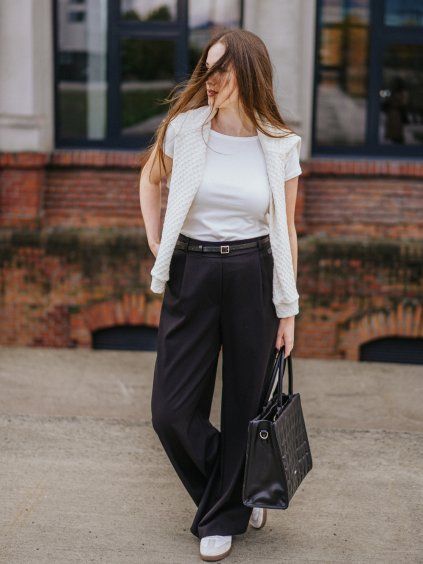 Kalhoty Wide Black
